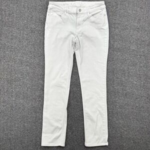 White House Black Market Slim Leg White Denim Pants Womens Size 4 Stretch Jeans